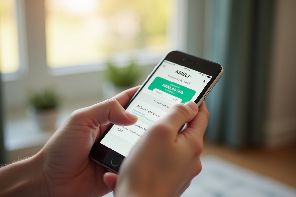 Mains tenant un smartphone avec l