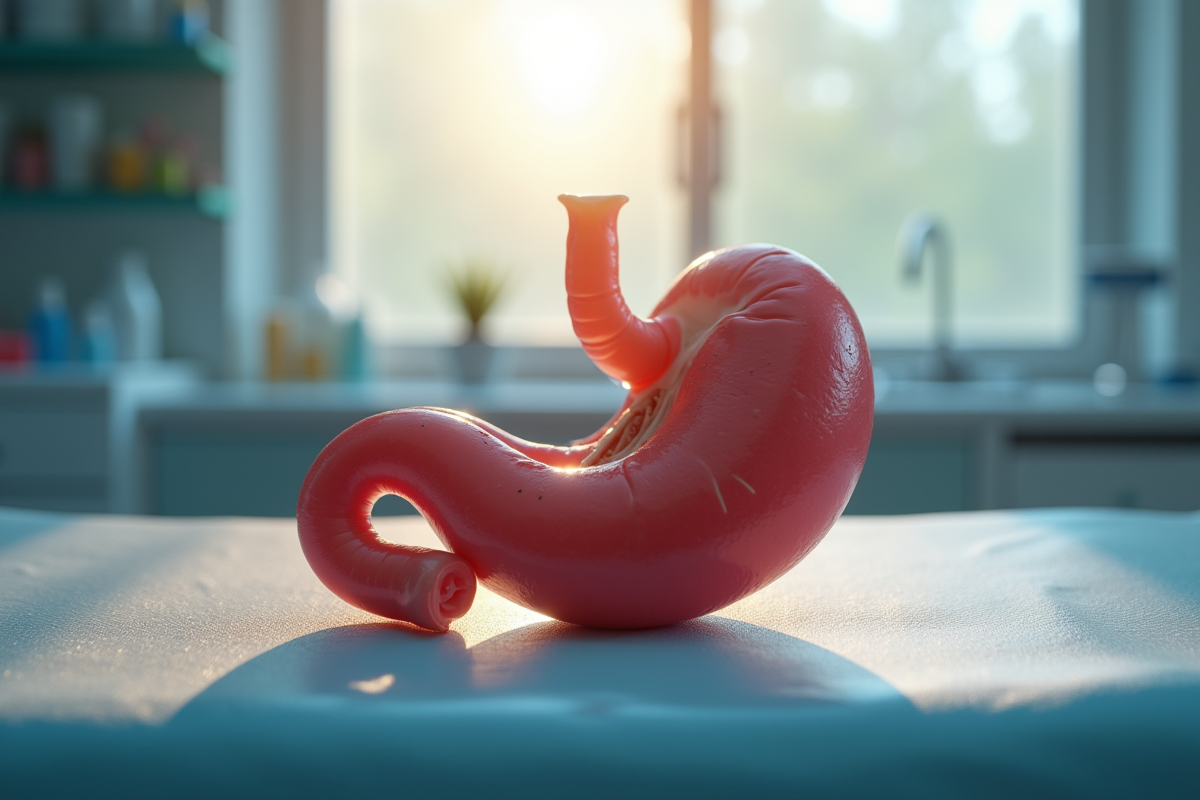 Pancréas humain sain sur une table médicale moderne